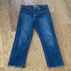 Levi's Women's Straight Leg Jeans in Deep Blue wedgie straight